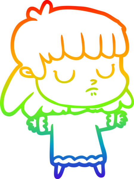 gökkuşağı gradyan çizgi çizimi bir insan tarafından çizilmiş ilgisiz bir kadın