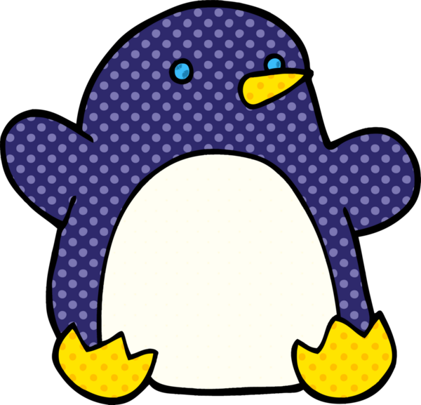 Bir insan tarafından çizilmiş bir karalama Noel pengueni.