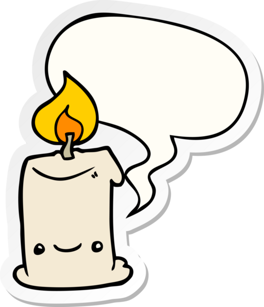 Bir insan tarafından çizilmiş balon çıkartmalı çizgi film mumu.