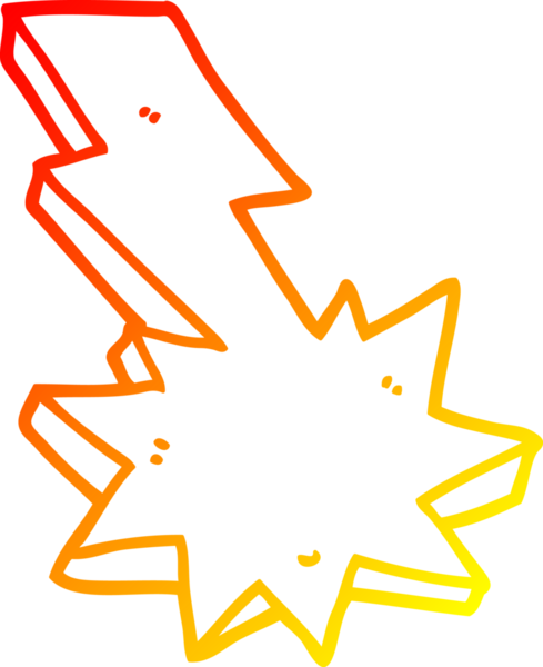 Bir insanın çizdiği karikatür yıldırımının sıcak çizgi çizimi