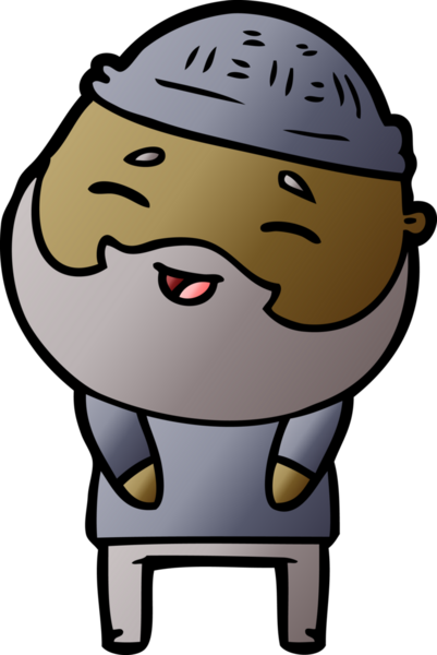 Bir insan tarafından çizilmiş mutlu sakallı bir adam.