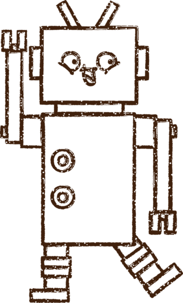 Robot Kömür Bir insan tarafından çizilmiş