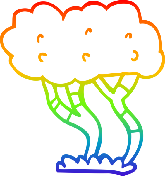 gökkuşağı gradyan çizgisi bir insan tarafından çizilmiş bir çizgi ağaç