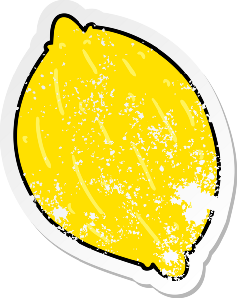 Bir insan tarafından çizilmiş limonun sıkıntılı karikatür çizimi