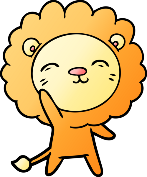 Bir insan tarafından çizilmiş çizgi film aslanı.