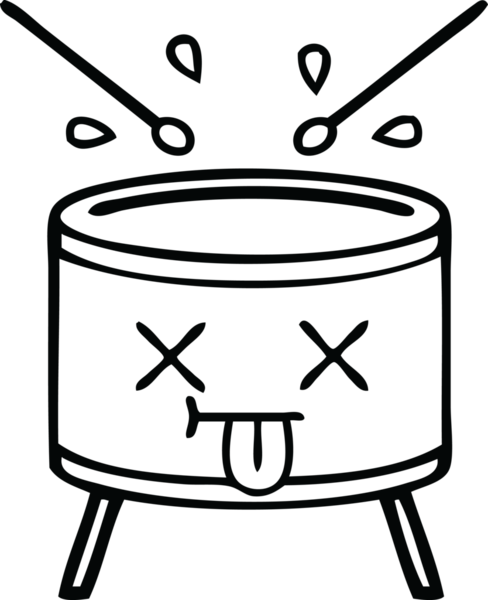 Bir insan tarafından çizilmiş davul çizimi