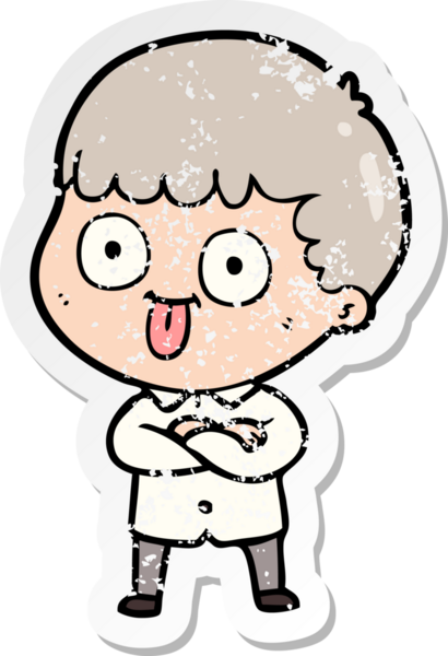 Bir insan tarafından çizilmiş karikatür adamın sıkıntılı çıkartması.