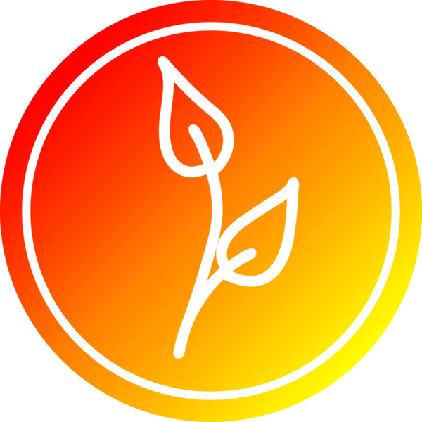 Bir insan tarafından çizilmiş doğal yaprak dairesel simgesi.