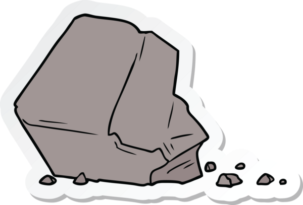 Bir insan tarafından çizilmiş büyük bir taşın çıkartması.