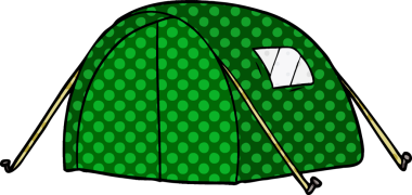 Bir insan tarafından çizilmiş karikatür çadırı