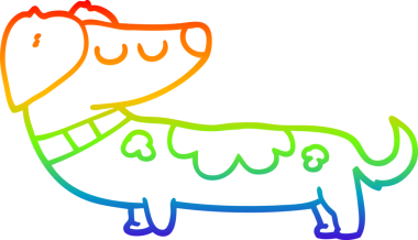 gökkuşağı gradyan çizimi bir insan tarafından çizilmiş bir çizgi köpek