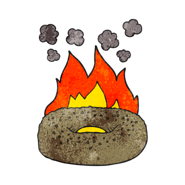 Bir insan tarafından çizilmiş el yapımı karikatür simit.