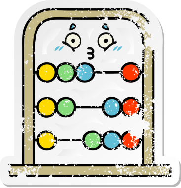 Bir insan tarafından çizilmiş şirin bir abaküsün sıkıntılı çıkartması.
