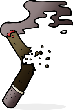 Bir insan tarafından çizilmiş kırık bir puro.