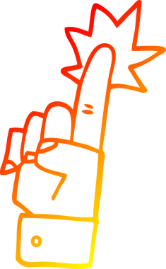 Bir insan tarafından çizilmiş bir çizgi filmin sıcak gradyan çizimi