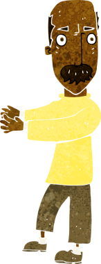 Bir insan tarafından çizilmiş kelleşen adam.