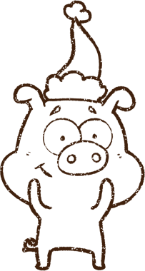 Noel Domuz Kömürü Bir insan tarafından çizilmiş