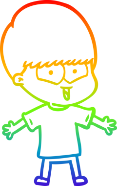 gökkuşağı gradyan çizgi çizimi bir insan tarafından çizilmiş mutlu bir çocuk