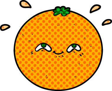 Bir insan tarafından çizilmiş turuncu çizgi film.