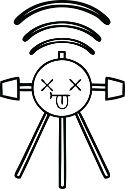 Bir insan tarafından çizilmiş bir uydu karikatürü.