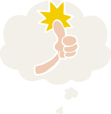 Bir insan tarafından çizilmiş düşünce baloncuğu ile çizgi film işareti