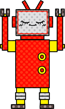 bir insan tarafından çizilmiş bir robotun çizgi roman tarzı