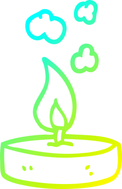 Bir insan tarafından çizilmiş küçük bir mum karikatürü.