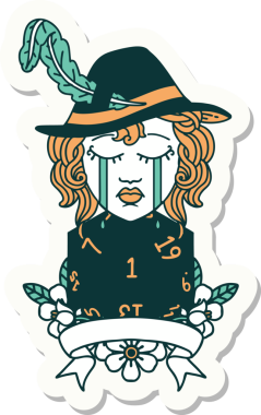 Bir insan tarafından çizilmiş insan ozan karakterinin çıkartması.