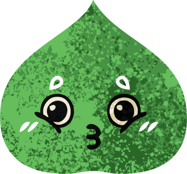 Bir insan tarafından çizilmiş dışavurumsal yaprağın retro çizim tarzı karikatürü