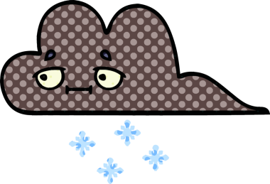 Bir insan tarafından çizilmiş fırtına kar bulutu çizgi filmi.