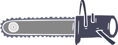 Bir insan tarafından çizilmiş zincir testerenin karikatürü.