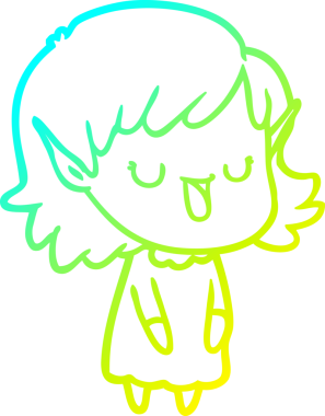 Bir insan tarafından çizilmiş soğuk gradyan çizgi çizimi.