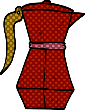 Bir insan tarafından çizilmiş karalama espresso demliği.