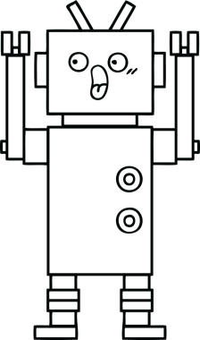 Bir insan tarafından çizilmiş robot çizimi