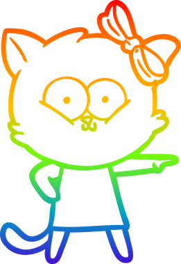 gökkuşağı gradyanı çizimi bir insan tarafından çizilmiş çizgi film kedisi