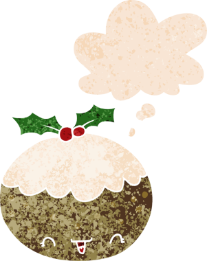 Düşünce baloncuklu tatlı çizgi film pudingi grunge dertli eski moda bir insan tarafından çizilmiş