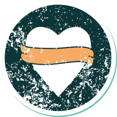 Bir insan tarafından çizilmiş kalp ve bayrağın sembolik depresif dövme şekli