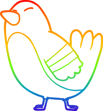 gökkuşağı gradyan çizimi Bir insan tarafından çizilmiş bir çizgi kuş