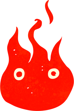 bir insan tarafından çizilmiş çizgi film alevi sembolü