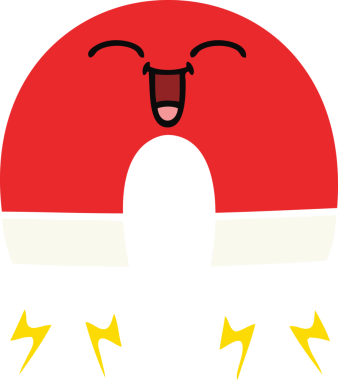 Bir insan tarafından çizilen mıknatısın düz renk retro karikatürü