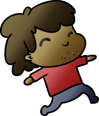 bir insan tarafından çizilmiş sakallı kawaii çocuk çizimi