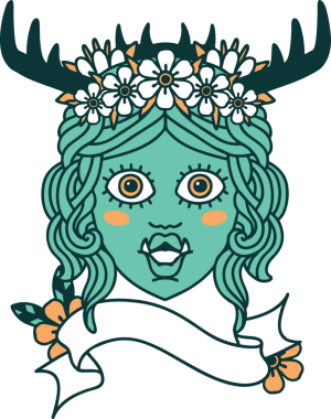 Retro Dövme Biçimli Ork karakteri bir insan tarafından çizilmiş