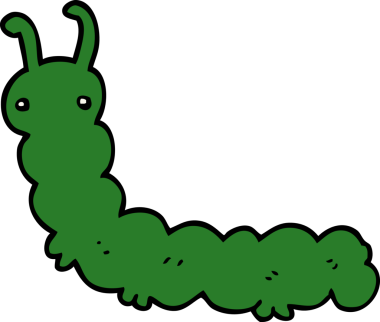 Bir insan tarafından çizilmiş karikatür tırtılı.