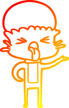 Bir insan tarafından çizilmiş iğrenç bir çizgi film uzaylısının sıcak çizgi çizimi.