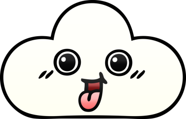 Bir insan tarafından çizilmiş bir bulutun gölgelenmiş karikatürü