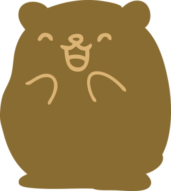 Bir insan tarafından çizilmiş küçük mutlu ayı.