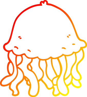 Bir insan tarafından çizilmiş bir denizanasının sıcak çizgi çizimi