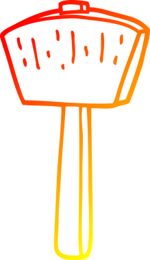 Bir insan tarafından çizilmiş bir karikatür çekicinin sıcak çizgi çizimi