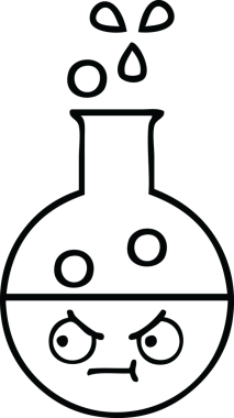 Bir insan tarafından çizilmiş bir test tüpünün çizgi çizimi