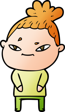 Bir insan tarafından çizilmiş karikatür kadın.